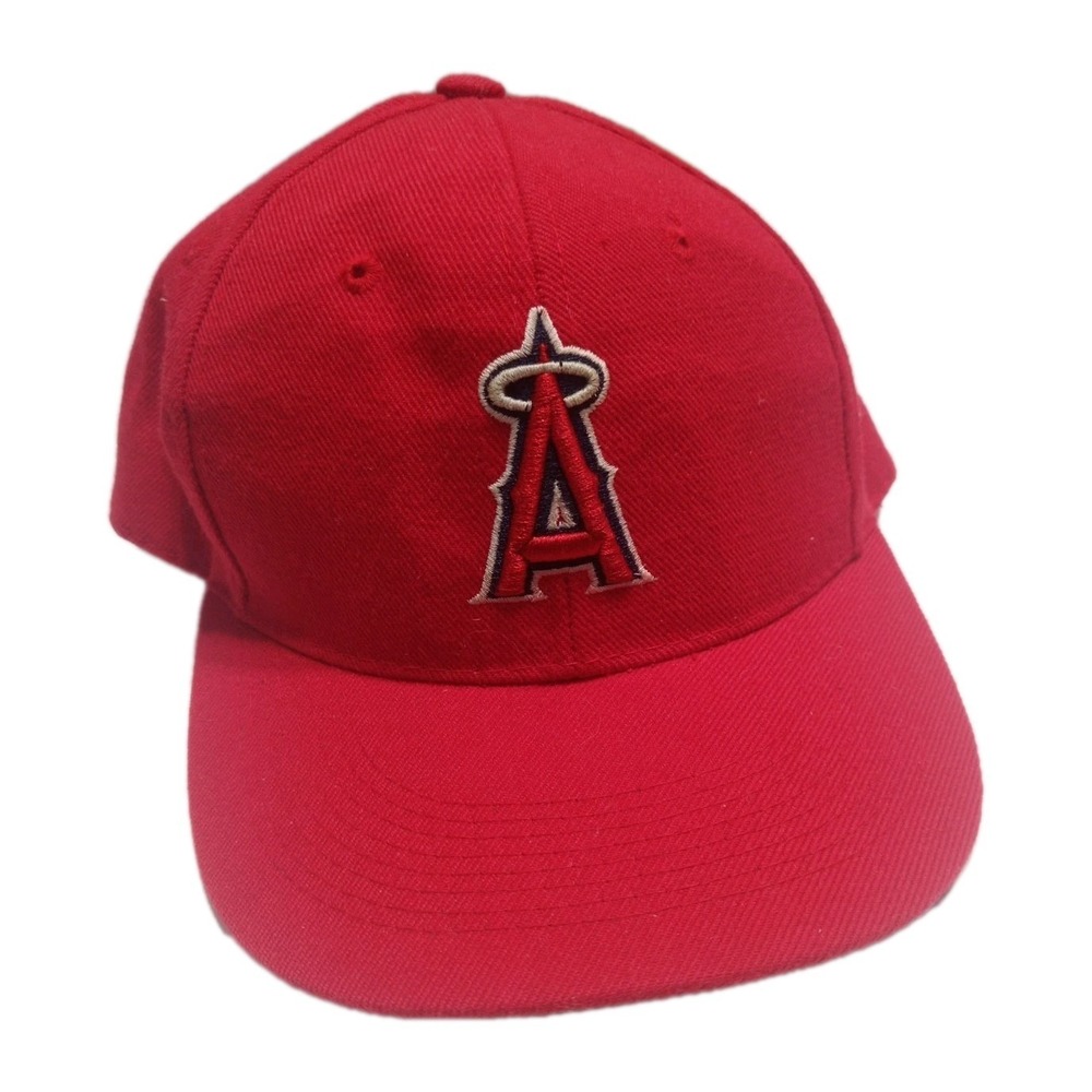New Era Los Angeles Angels Fitted Hat 7 1/4 Red MLB Cap Anaheim Era Y2K - Picture 2 of 6